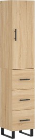 3198876 vidaXL Висок шкаф, сонома дъб, 34,5x34x180 см, инженерно дърво