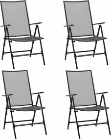 310153 vidaXL Сгъваеми мрежести столове, 4 бр, стомана, антрацит