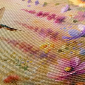 Картина на платно – Колибри и цветя