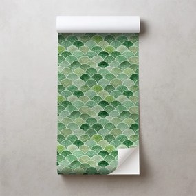 Самозалепващ тапет – Зелени геометрични арки