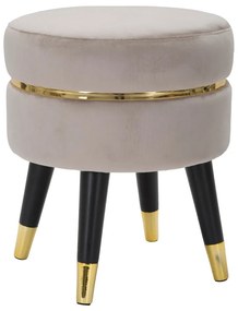 Табуретка от бежово кадифе Paris - Mauro Ferretti