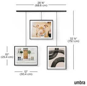 Черна метална рамка 3 бр. висяща 73x82 cm Exhibit – Umbra