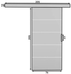 Плъзгаща се врата Piedmont-Mauro-Length: 76 cm