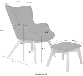 Тъмнозелен фотьойл с табуретка Niko – Ropez