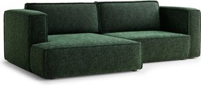 Тъмнозелен шенилов сгъваем/с място за съхранение ъглов диван (ляв ъгъл) Velto – Maison de Rêve