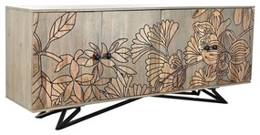 Бюфет DKD Home Decor Естествен Сив Метал Дърво манго (177 x 45 x 74 cm)