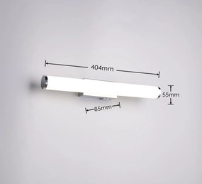 LED стенна лампа в лъскаво сребристо Mattimo – Trio