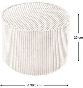 Кремав детски пуф от рипсено кадифе – Wigiwama