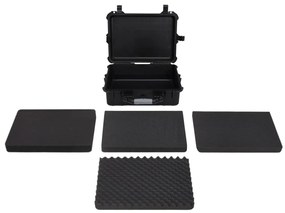51799 vidaXL Преносим калъф за полет, черен, 52x40x19 см, PP