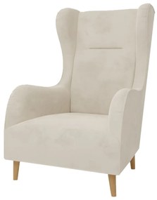 Кремаво кадифено кресло Carole - Ropez