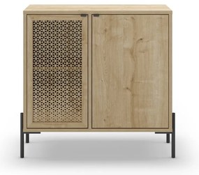 Нисък скрин с дъбов декор в естествен цвят 80x80 cm Inca - Marckeric