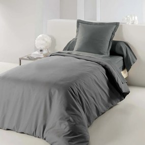 Антрацитно единично памучно спално бельо 140x200 cm Lina – douceur d'intérieur