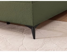 Зелено боксспринг легло 200x200 cm с място за съхранение Ornes – Ropez