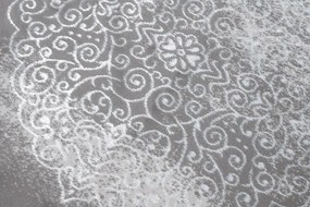 Модерен килим в сив цвят с ориенталска шарка в бял цвят Ширина: 80 см | Дължина: 150 см