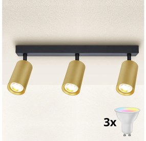 Brilagi - LED димируемо точково осветително тяло SELE GOLDEN 3xGU10/6,5W/230V черно/златно