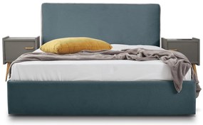 Тапицирано легло Ritz-Petrol-90 x 200-Ξύλα Ελάτου