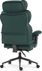 HC-1037 ергономичен офисен фотьойл с поставка за крака – зелено кадифе