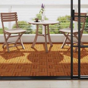 41585 vidaXL Декинг плочки, акациево дърво, 30 x 30 см - 10 броя