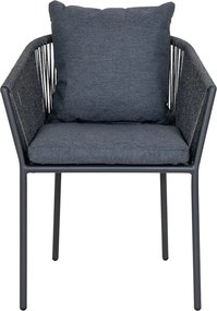 Тъмносив градински стол метален/подплатен Salerno – House Nordic