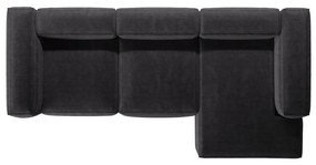 Тъмносив ъглов диван от рипсено кадифе (десен ъгъл) Bergano – Cosmopolitan Design