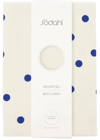 Единично спално бельо от памучен сатен в син и кремав цвят 140x200 cm Solaris – Södahl