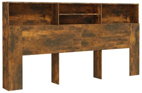 817258 vidaXL Табла за легло тип шкаф, опушен дъб, 200x19x103,5 см