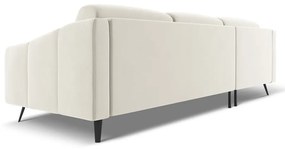 Кремав кадифен ъглов диван (ляв ъгъл) Nalu – Makamii