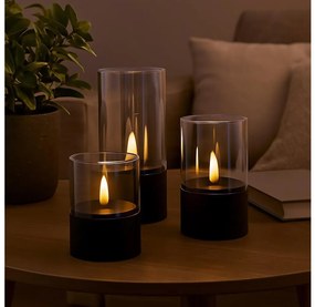 Brilliant - комплект от 3 LED свещи BOUGIE LED/2xAA IP44 черни/опушени