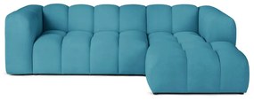 Тюркоазен кадифен ъглов диван (десен ъгъл) Cube – Bonami Selection
