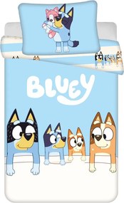 Синьо памучно спално бельо за детско креватче 100x135 cm Bluey – Jerry Fabrics