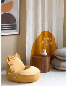 Жълт кадифен детски пуф Bear – Wigiwama