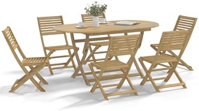 3214228 vidaXL Сгъваеми градински столове 6 бр 48,5x61,5x87 см акация масив