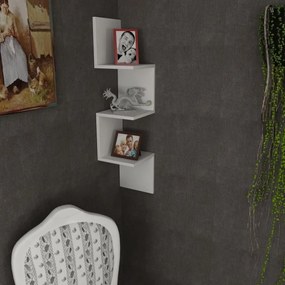 Бяла стенна етажерка с рафтове Corner - Furny Home