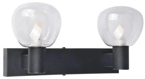 Стенно осветително тяло за баня POLA 2xG9/5W/230V IP44 черно/прозрачно
