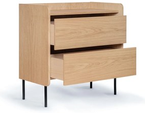 Висок скрин с дъбов декор в естествен цвят 80x82 cm Wrap - Bonami Selection