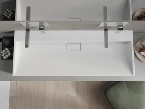 Mexen Ava плот за мивка от конгломерат B/O 120 x 46 см, бял - 23011200
