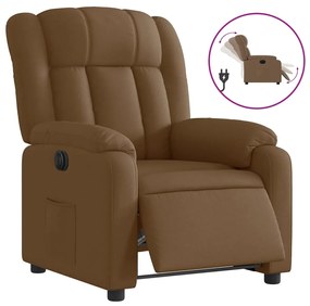 3205296 vidaXL Електрически наклоняем стол, кафяв, текстил