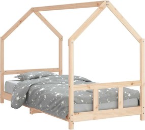 835718 vidaXL Рамка за детско легло, 90x200 см, масивна чамова дървесина