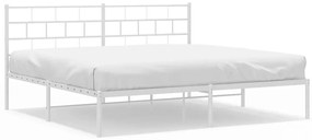 355713 vidaXL Метална рамка за легло с горна табла, черна, 183x213 см