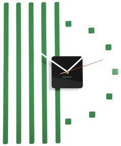 Самозалепващ стенен часовник с ивици Жълто