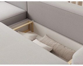 Светлосив шенилов сгъваем/с място за съхранение ъглов диван (ляв ъгъл) Aurumm – ELTAP