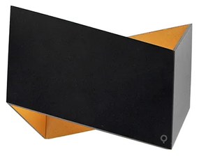 Дизайнерска стенна лампа черна със златист интериор - Fold