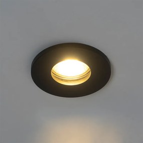 Комплект от 6 модерни вградени спота за баня черни - Shed