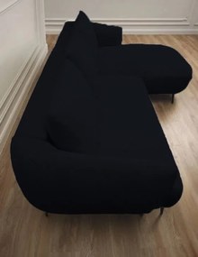 Ъглов диван Тери Мини-черен-десен