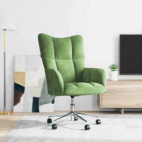 328164 vidaXL Релакс стол, светлозелен, кадифе