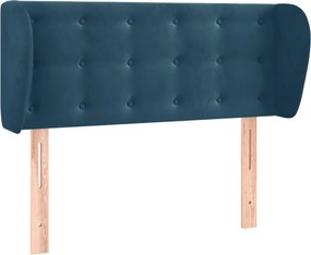 3117612 vidaXL Горна табла за легло с уши, тъмносиня, 83x23x78/88 см, кадифе