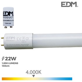 LED тръба EDM 1850 Lm A+ T8 22 W (4000 K)