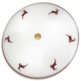 Kolarz 731.U12.4.103 - Таванно осветително тяло NONNA 2xE14/60W/230V Ø32 см червено/месинг