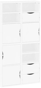 3365351 vidaXL Странични шкафове 4 бр. ODDA Бял 40x24x79 cm борово дърво масив