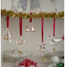 Стъклена коледна украса 8 cm Ann-Sofi Romme Annual Christmas Heart 2025 – Holmegaard